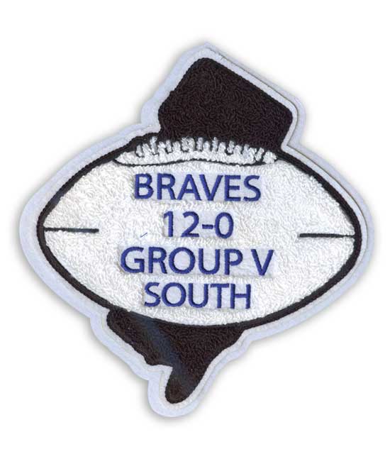 Chenille patch state shape football