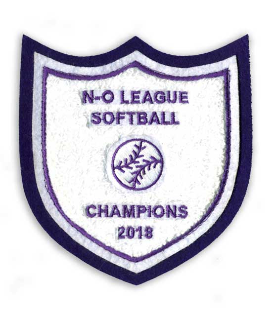 Chenille patch softball shield